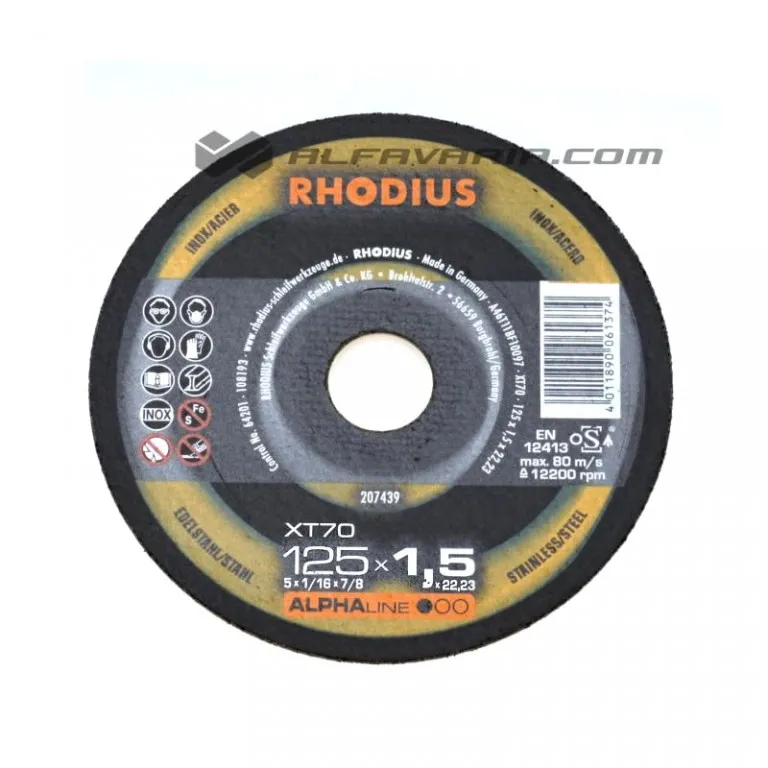 Kotouč řezný XT70, 125x1,5x22,2 nerez ocel, RHODIUS 207439 Časově Omezené