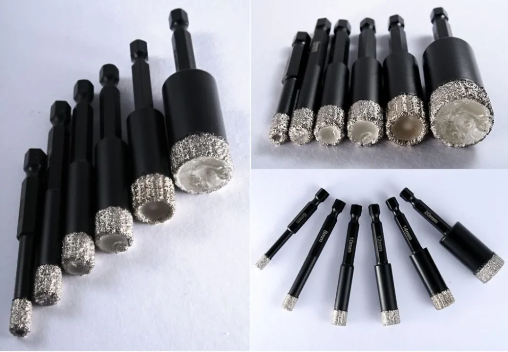 Vrtací korunka 8mm diamantová up. stopka E 6,3, VACUFLEX VKS/008 Vysoce Kvalitní