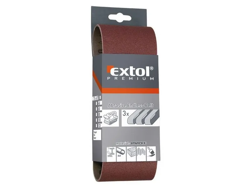EXTOL PREMIUM plátno brusné nekonečný pás P40, 533x75mm, balení 3ks 8803524 Nakupujte Hned