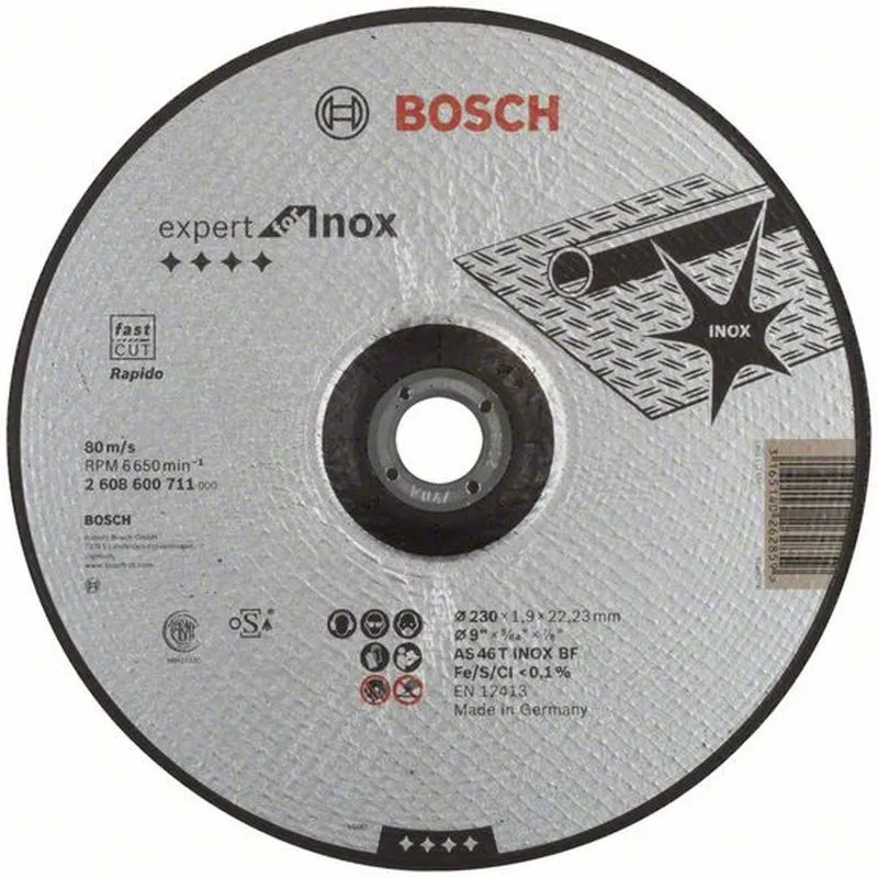 Rychlé Dodání BOSCH Dělicí kotouč profilovaný Expert for Inox - Rapido, 230x22,23x1,9 mm 2608600711