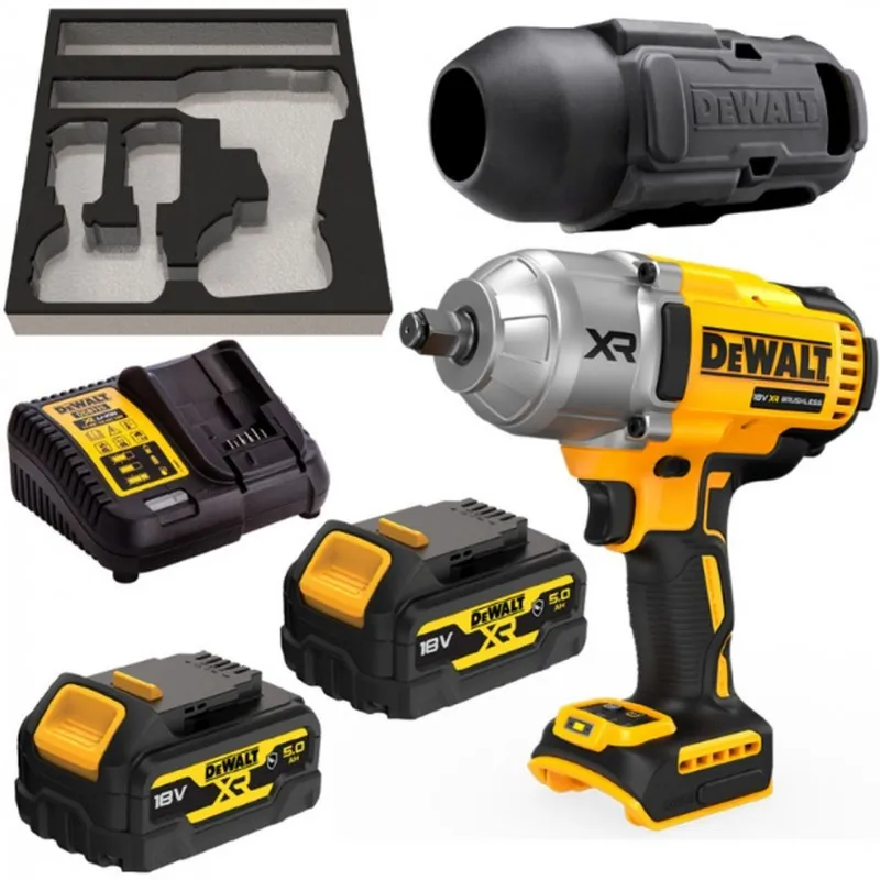 Doprava Zdarma DeWALT DCF900P2G Aku rázový utahovák 1/2” (1396Nm/18V/2x5,0Ah) pur vložka