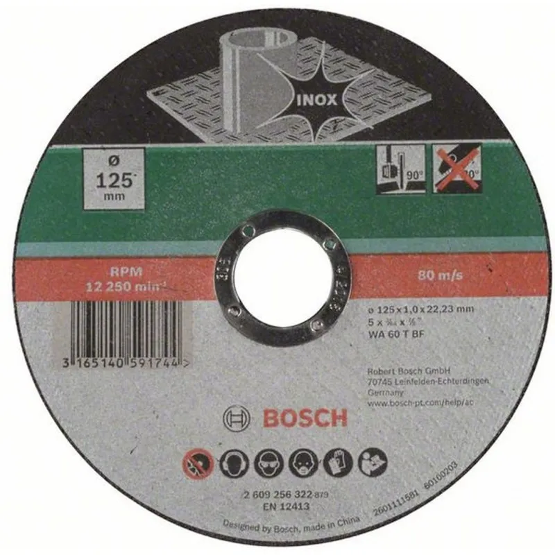 Tovární Cena BOSCH Dělicí kotouč rovný, nerezová ocel (Inox), 125x1mm 2609256322