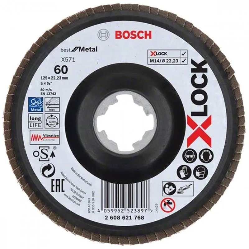 Sleva BOSCH X-LOCK Best for Metal Lamelový brusný kotouč X571, 125x22,23mm, G40, 2608621767
