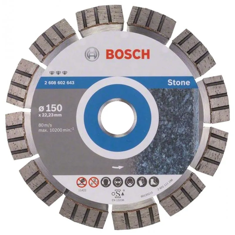 BOSCH Best for Stone Diamantový dělicí kotouč, 150 x 22,23 x 2,4 x 12 mm 2608602643 Vrácení Zdarma