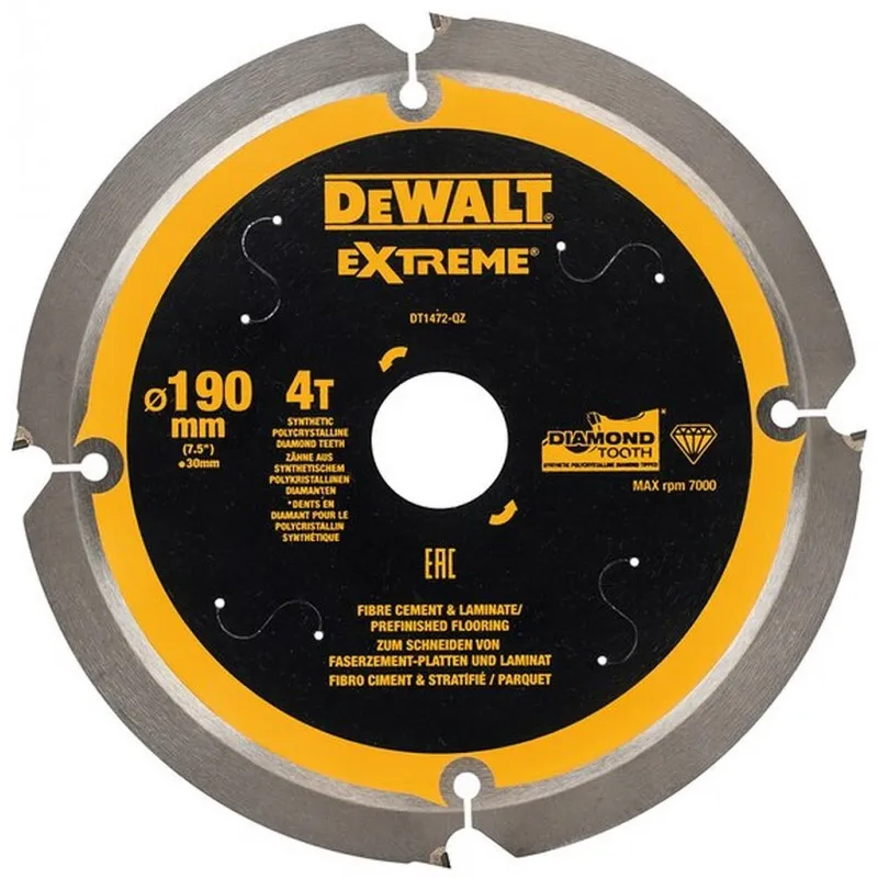 DeWALT DT1472 Řežný kotouč 190 x 30 mm pro cementovláknité desky 4 zuby Ověřený