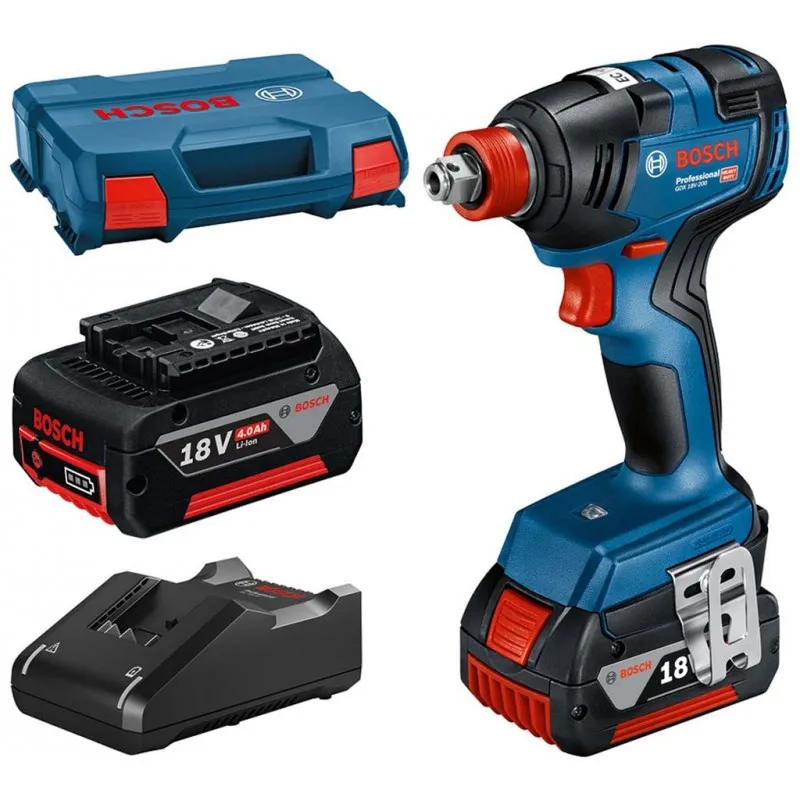 Přímo Od Výrobce BOSCH GDX 18V-200 Akumulátorový rázový utahovák, L-Case, 2x GBA 18V 4,0Ah, GAL 18V-40 06019J2206