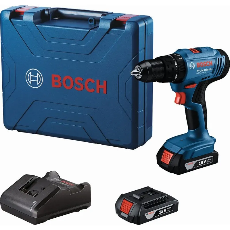 BOSCH GSB 183-LI PROFESSIONAL Akumulátorový příklepový vrtací šroubovák, 2x 2,0 Ah 06019K9100 Značkový