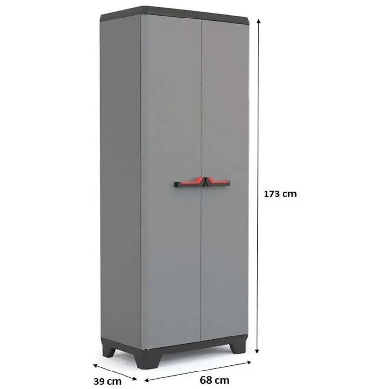 KIS STILO HIGH skříň 68x39x173cm tmavě šedá/černá Koupit Online