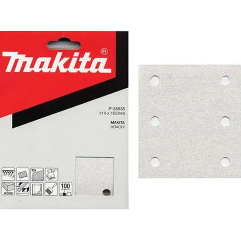 MAKITA P-35829 Brusný papír 114x102mm/ 10ks/ K80 k BO4561/54 Vysoce Kvalitní