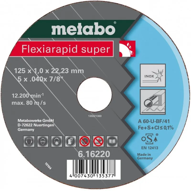 Doprava Zdarma Metabo Flexiarapid Super Řezný kotouč 125 x 0,8 x 22,23 inox, TF 42 616209000