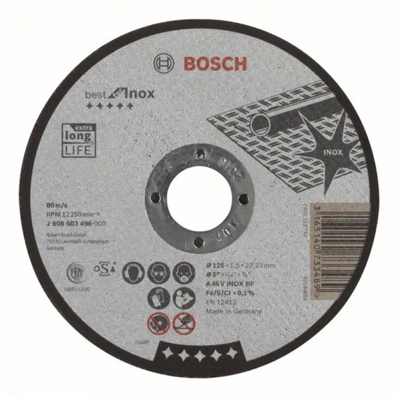BOSCH Best for Inox Dělicí kotouč rovný, 125 x 22,23 x 1,5 mm 2608603496 Přímo Od Výrobce