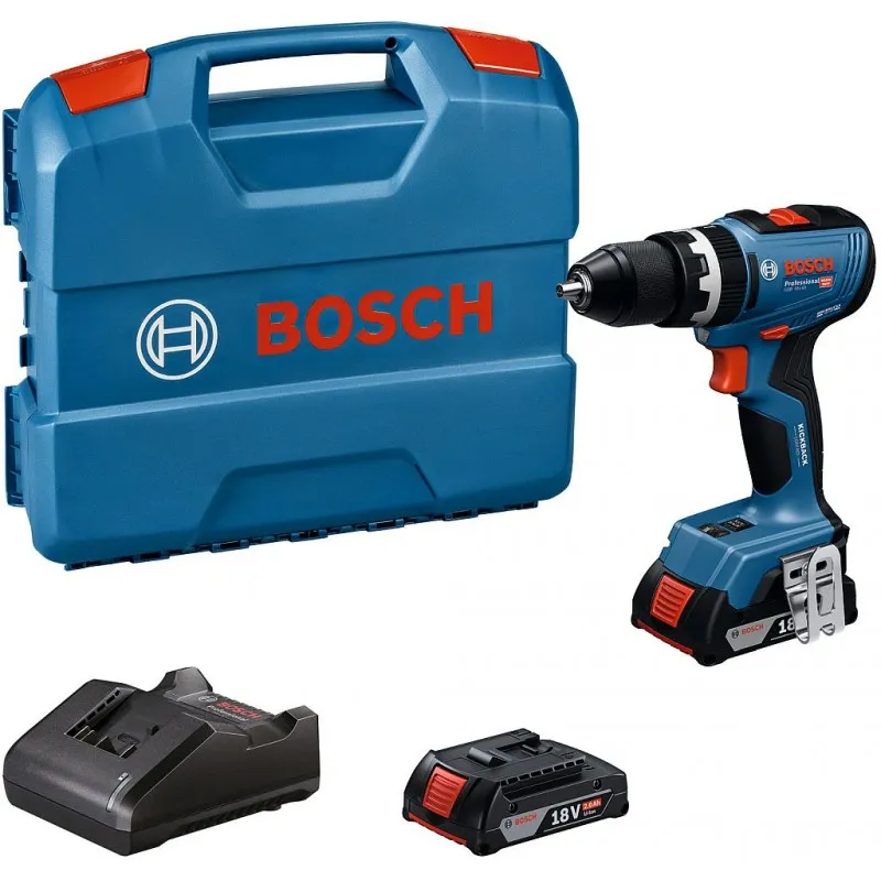 Cenový Hit BOSCH GSB 18V-65 PROFESSIONAL Příklepový vrtací šroubovák, 2x 2.0Ah, L-Case 06019N3100