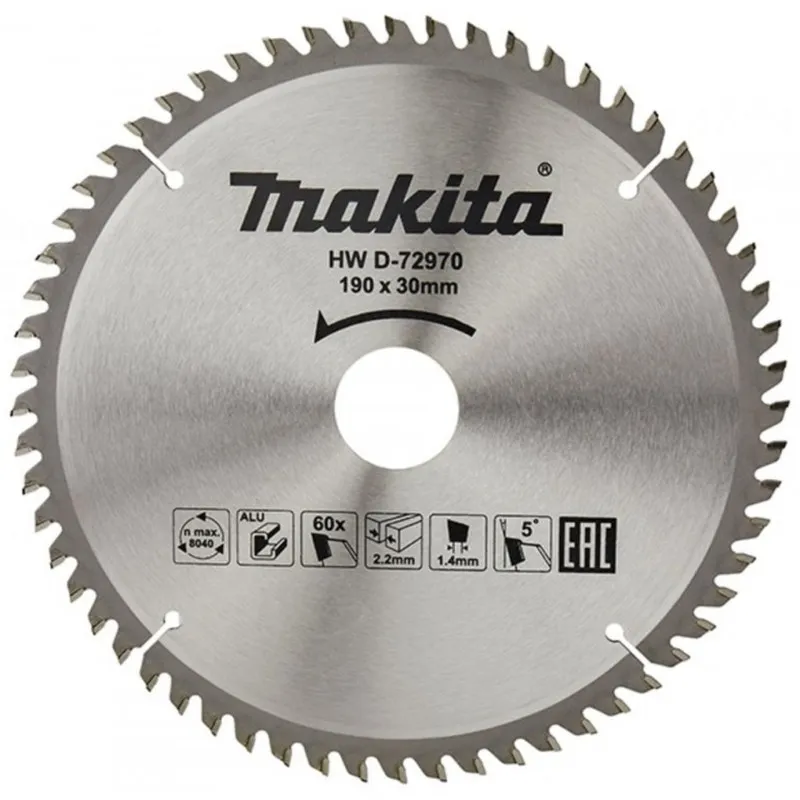 MAKITA D-81371 Pilový kotouč na hliník 190x30x60T TCT=oldD-72970 Doprava Zdarma