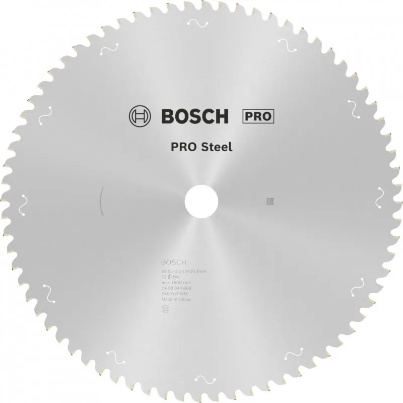 Víkendová Akce BOSCH Pilový kotouč PRO Steel Corded pro okružní pilu, 305 × 2,2 × 25,4 mm, T72 2608844869