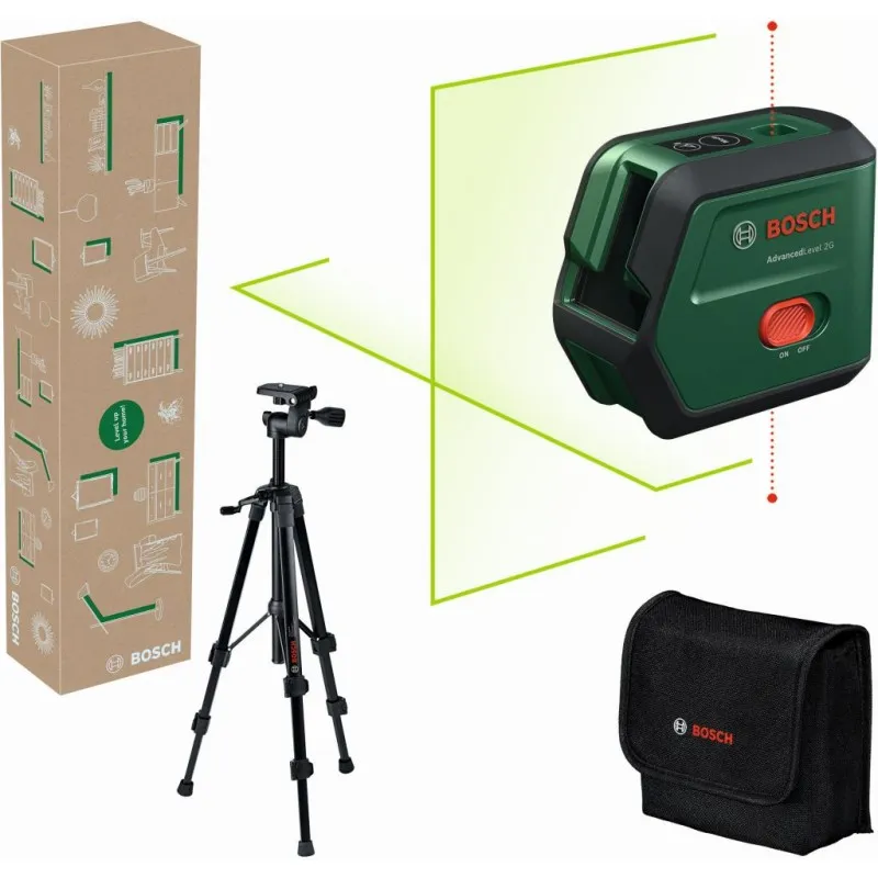 BOSCH AdvancedLevel 2G Set - Sada Křížový laser s funkcí kolmého paprsku 0603663GZ1 Expresní Doručení