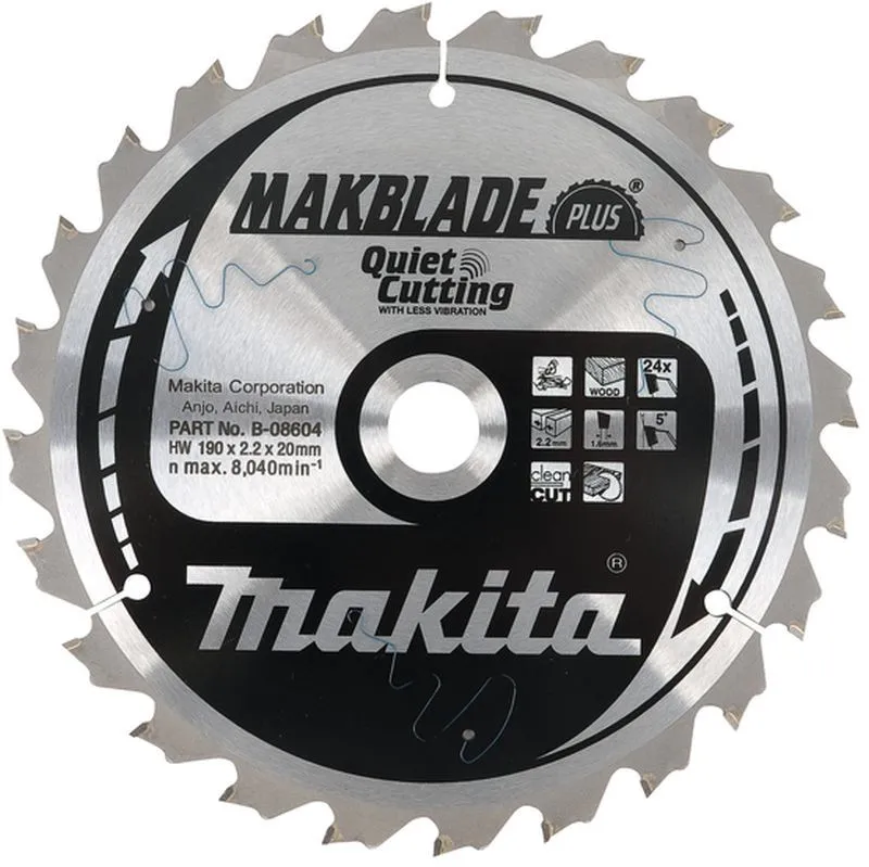 MAKITA B-08604 pilový kotouč 190x20mm 24Z =old B-04298 Nízká Cena