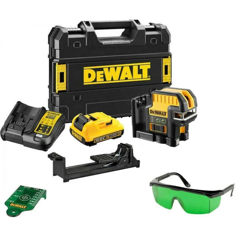Nejlepší Cena DeWALT DCE0822D1G Křížový laser s olovnicí, zelený paprsek XR (10,8V/1x2,0Ah) kufr Tstak