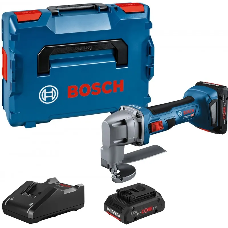 Aktuální BOSCH GSC 18V-16 E Nůžky na kov, 2x 4.0Ah, GAL 18V-40, L-BOXX 0601926301