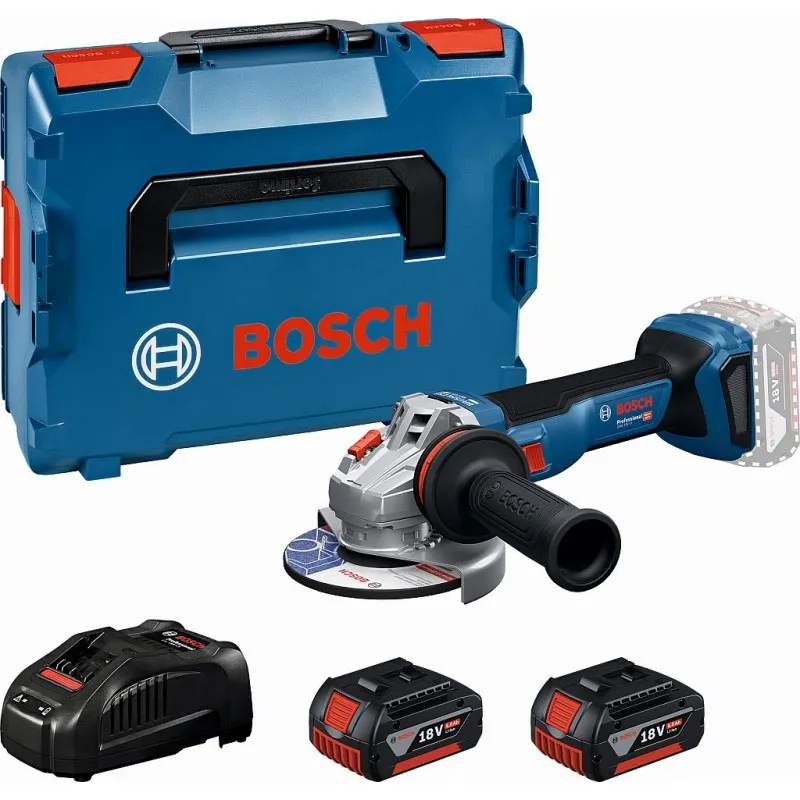 BOSCH GWS 18V-11 PROFESSIONAL Úhlová bruska, 2x GBA 18V 5.0Ah, L-BOXX 06019N4103 Cenově Výhodný