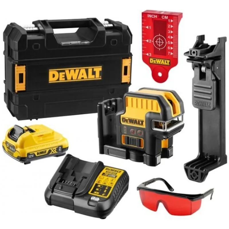 Novinka DeWALT DCE0825D1R Křížový pětibodový laser, červený paprsek XR (10,8V/1x 2,0Ah)kufr Tstak