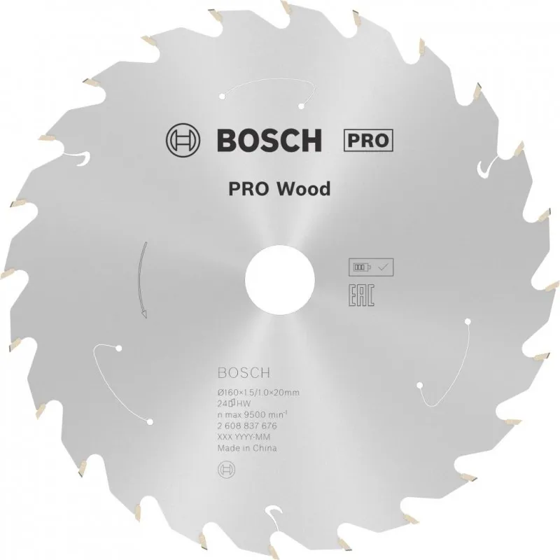 Akce BOSCH Pilový kotouč PRO Wood cordless 160x20/15,875x1,5/1,0x24T 2608837676