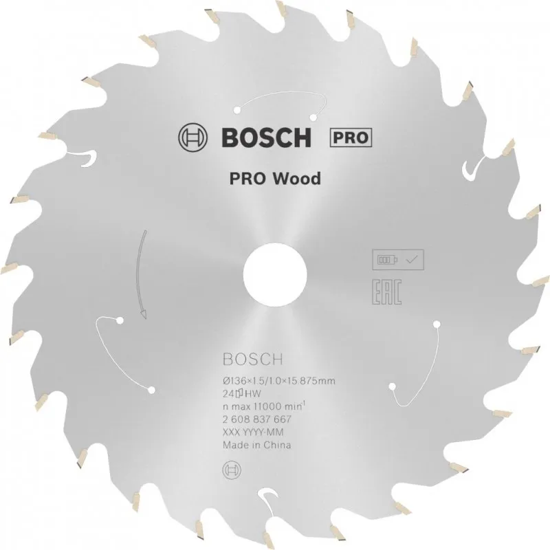 Super Cena BOSCH Pilový kotouč pro aku pily; Standard for Wood 136x15,875x1,5/1,0x24T 2608837667