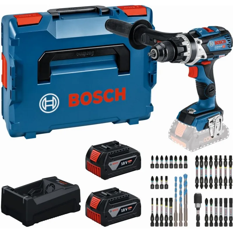 Nejprodávanější BOSCH GSB 18V-110 C PROFESSIONAL Sada nářadí, 2× 5.0Ah + GAL + sada bitů 0615A500E0