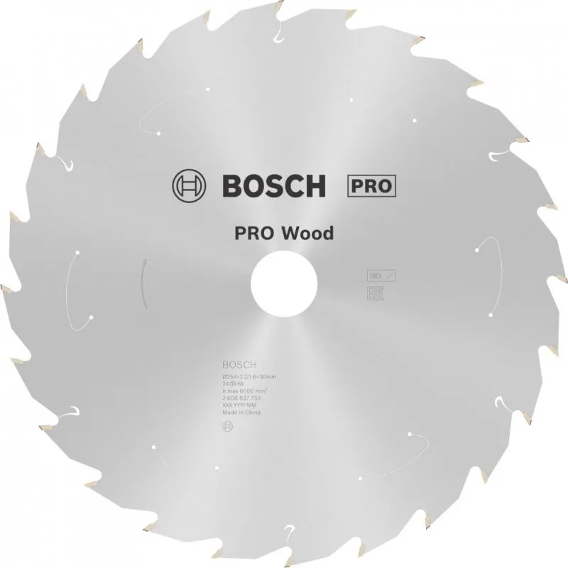 BOSCH Pilový kotouč pro aku pily; Standard for Wood 254x30x2,2/1,6x24T 2608837733 Odeslání Ihned