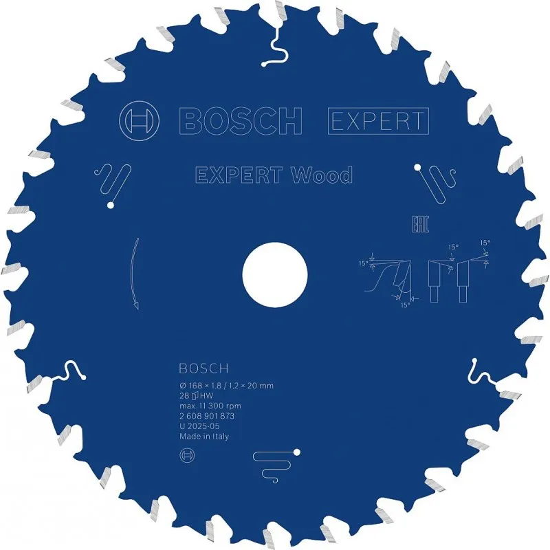 Sezónní Sleva BOSCH Pilový kotouč EXPERT Wood, 168 × 1,8/1,2 × 20 mm, T28 2608901873