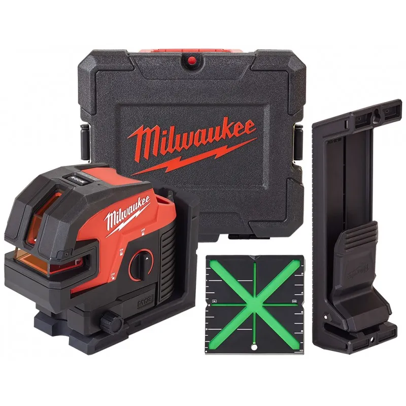 Finální Výprodej Milwaukee M12 CLL4P-0C Kombinovaný křížový liniový 4-bodový laser, bez aku, kufr 4933479202