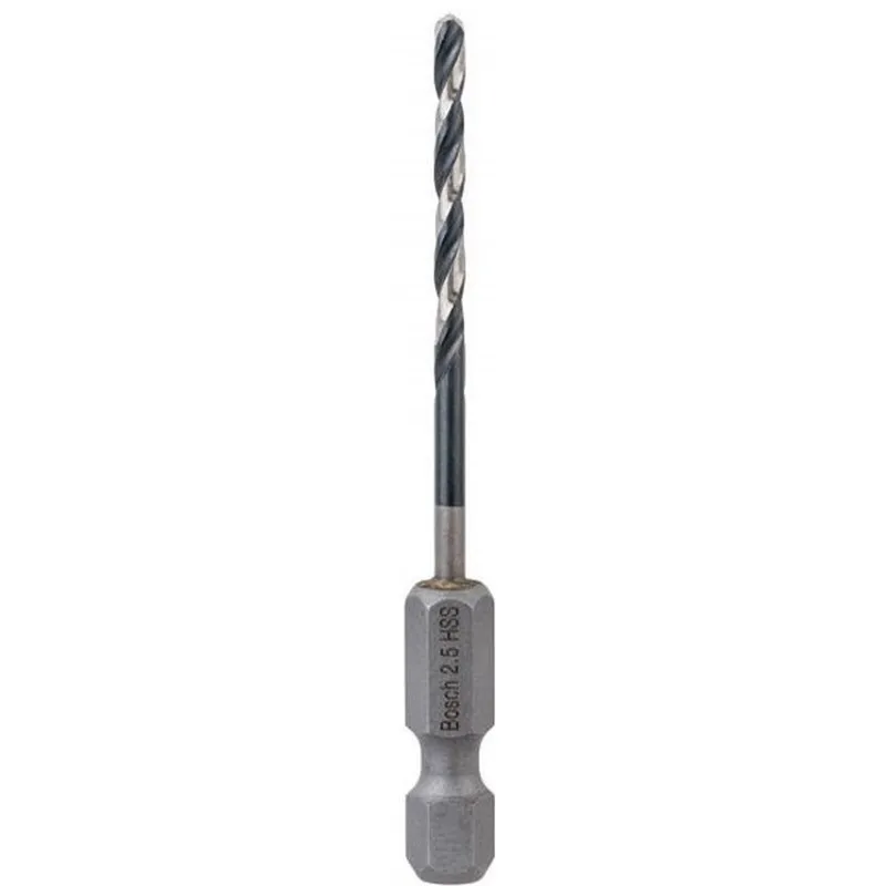 BOSCH Spirálový vrták s šestihrannou stopkou HSS 2,5 mm 2.5 x 30 x 69 mm 2608577047 Expresní Doručení