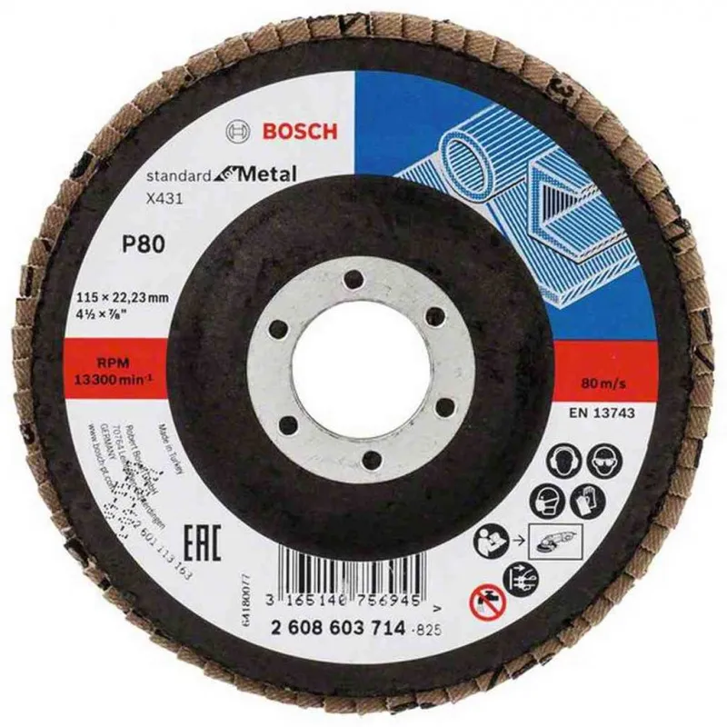 BOSCH Lamelový brusný kotouč X431, Standard for Metal, 115 mm, 22,23 mm, 80 2608603714 Výprodej