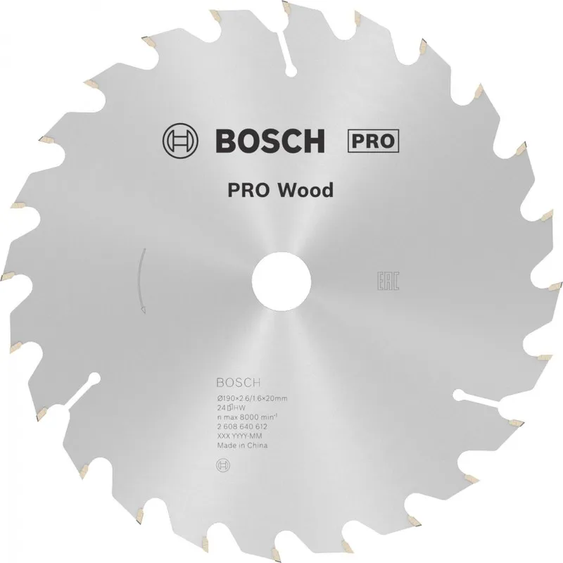 Pouze Dnes BOSCH Pilový kotouč PRO Wood pro okružní pilu, 190 × 2,6 × 20 mm, T24 2608640612