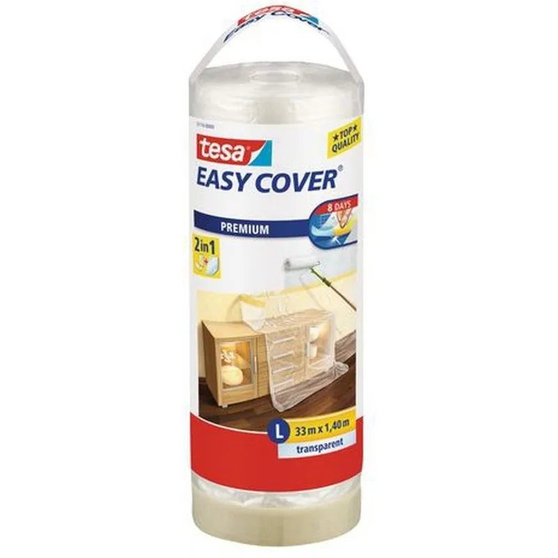 Dokud Zásoby Vydrží TESA Easy Cover zakrývací fólie, malířská páska a náplň 33m x 1,4m 57115-00000-03