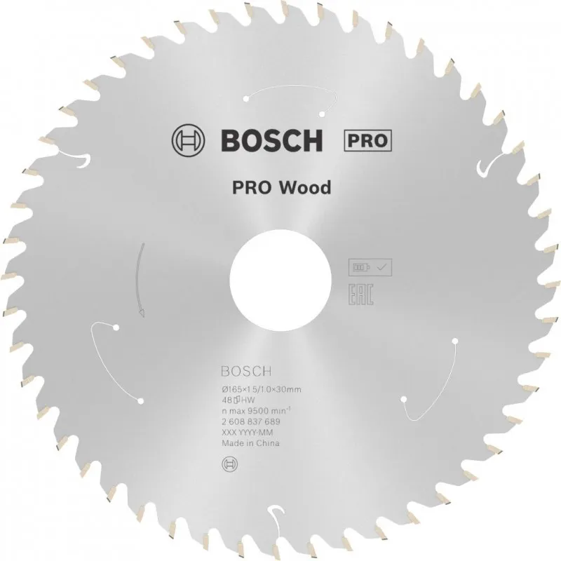 Poslední Šance BOSCH Pilový kotouč PRO Wood cordless 165x30x1,5/1,0x48T 2608837689