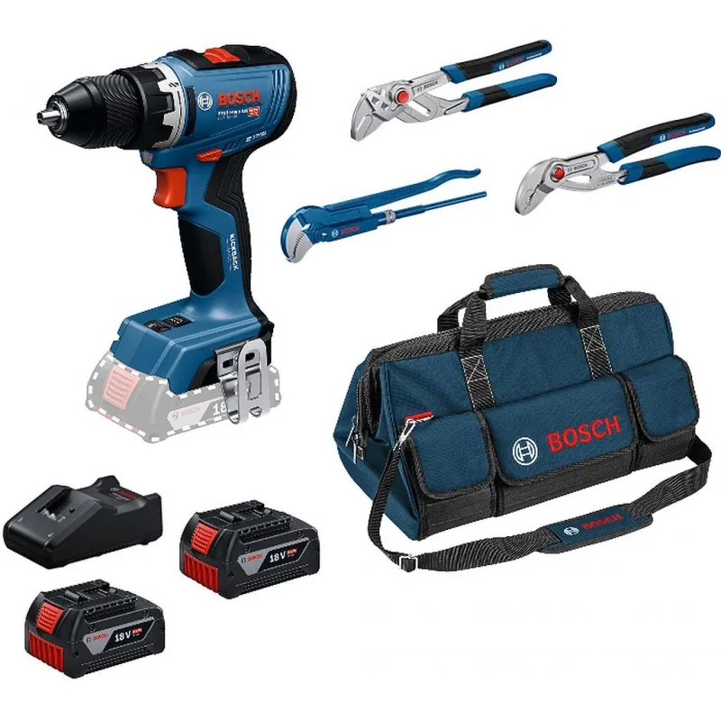 Víkendová Akce BOSCH GSR 18V-65 PROFESSIONAL Aku vrtací šroubovák 3 instalatérské kleště 0615A5007J