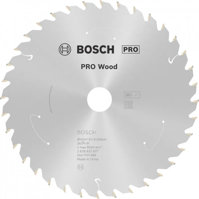 Finální Výprodej BOSCH Pilový kotouč PRO Wood cordless 160x20/15,875x1,5/1,0x36T 2608837677
