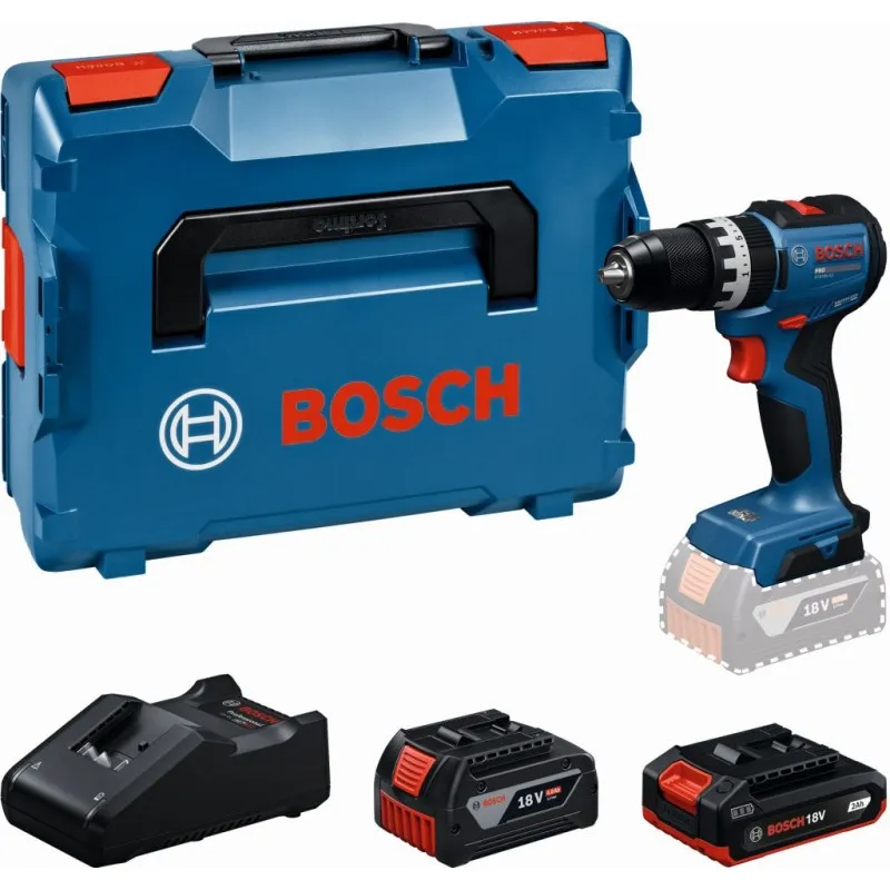 BOSCH GSB18V-52 PROFESSIONAL Aku příklepový vrtací šroubovák,2,0Ah+4,0Ah,L-BOXX 06019S0122 Dokud Zásoby Vydrží