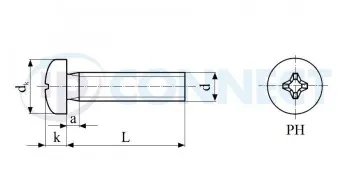Víkendová Akce Šroub M 4 x 10 , A2 - Půlkulatá hlava s křížovou drážkou PH, celý závit (DIN 7985 )