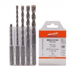 Expresní Doručení Sada vrtáků do betonu, ROCKET3 SDS-plus, 5 ks - 6 x 110 mm, 6/8 /10/12 x 160 mm, Projahn
