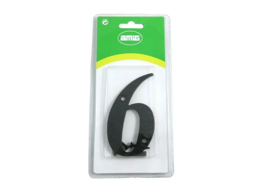 Číslo 6 - 10cm černý blistr Novinka