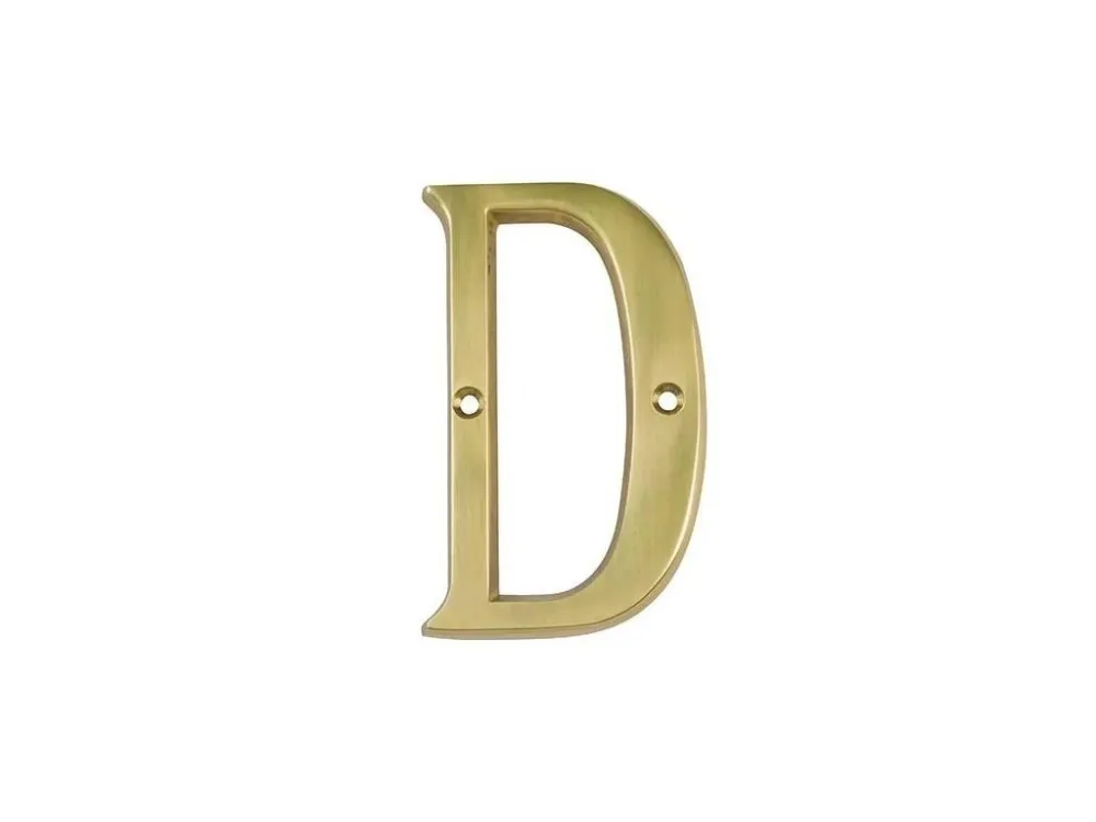 Aktuální Písmeno "D"-5cm mosazné lakované