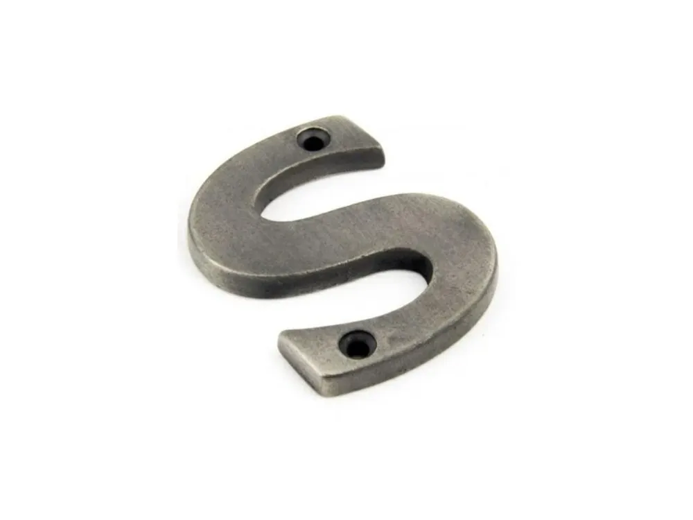 Nejprodávanější Písmeno "S" 78x8mm antický cín
