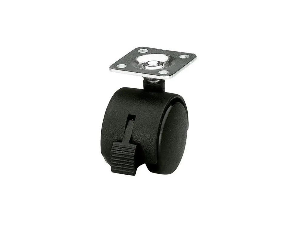 Kolečko 1504-40 otočná plotýnka s brzdou nylon černé Autentický