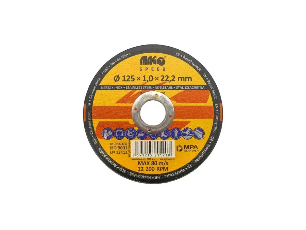 Řezný kotouč na nerez 125x1,0x22,2mm MAGG SPEED Top Prodej