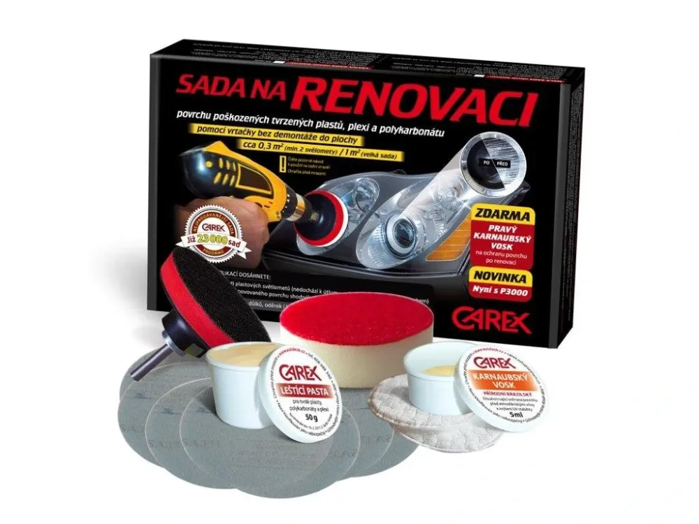 CAREX - Leštící sada na auto plasty a plexiskla Speciální Cena
