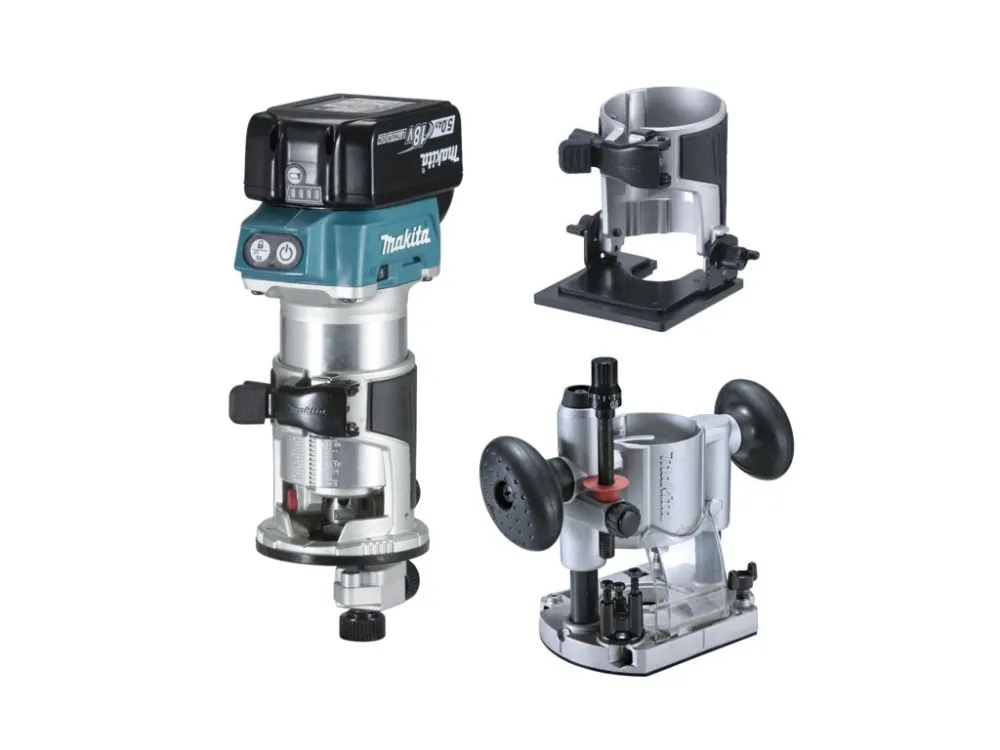 Makita DRT50RTJX2 Aku kombinovaná frézka s příslušenstvím Li-ion LXT 18V/5,0Ah Tovární Cena
