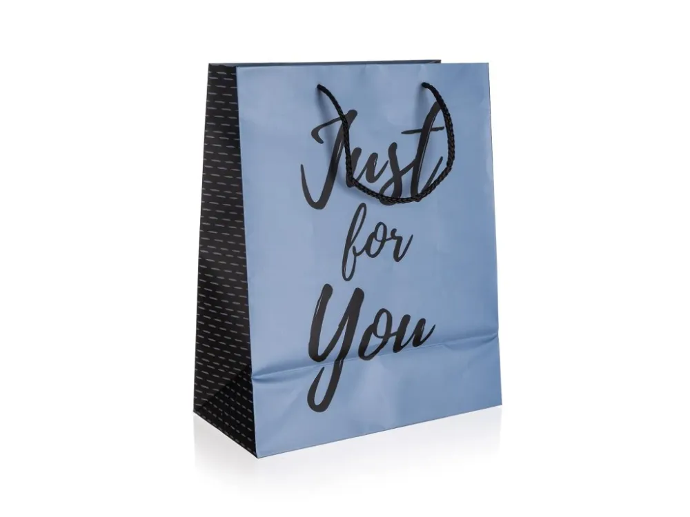 taška dárková 26x32x13cm (L) JUST FOR YOU BLUE Speciální Cena