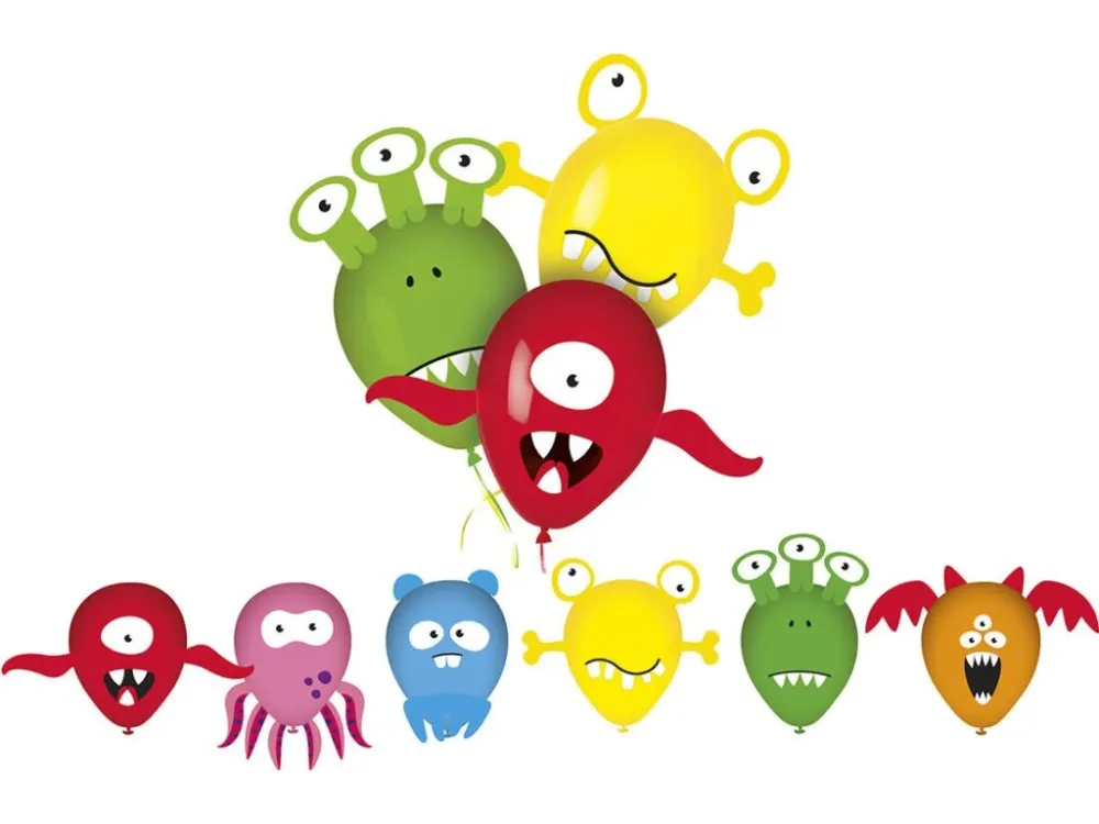 balonky + obrázky MY PARTY Monsters (6ks) Autentický