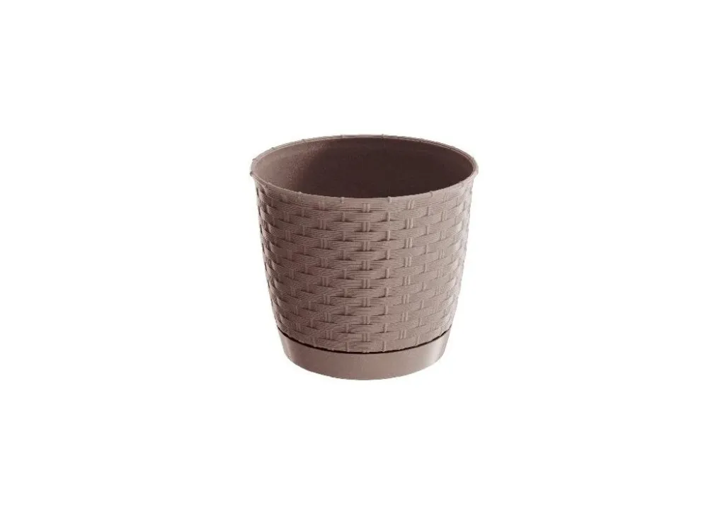 květináč RATOLLA ROUND 16,5 v.14,2cm,2l,BÉŽ tm. (7529U) s miskou Nejprodávanější